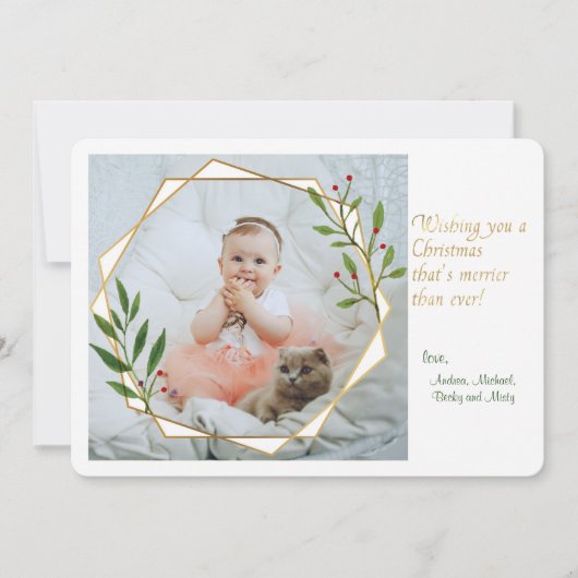 Trendy Open Fram Foto Holiday Card Einladung (Vorderseite)