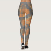 Trendy Orange Blue Stripes Leggings (Rückseite)