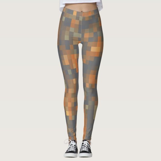 Trendy Orange Blue Stripes Leggings (Vorderseite)