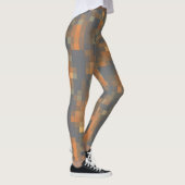 Trendy Orange Blue Stripes Leggings (Rechts)