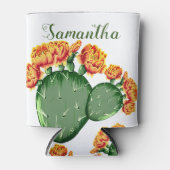 Trendy Orange Blume Prickly Pear Cactus Dosenkühler (Vorderseite)