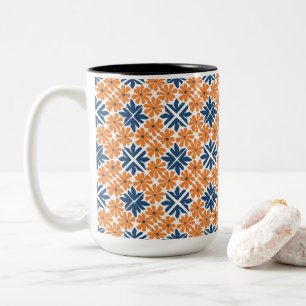 Trendy Orange Blume Zweifarbige Tasse