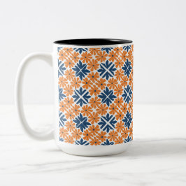 Trendy Orange Blume Zweifarbige Tasse