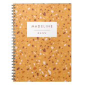 Trendy Orange & Brown Terrazzo Notizblock (Vorderseite)