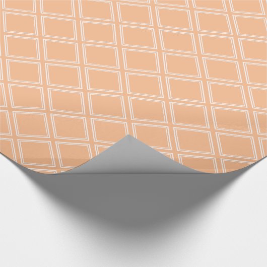 Trendy Orange Creme und White Diamond Muster Geschenkpapier (Ecke)