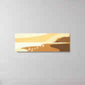 Trendy Orange Digital Art Seascape Canvas Print Leinwanddruck (Vorderseite)