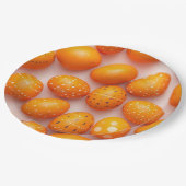 Trendy Orange Easter Eggs Pattern Paper Pappteller (Schrägansicht)