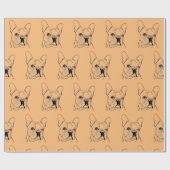 Trendy Orange French Bulldog Bull Dog Geschenkpapier (Flach)