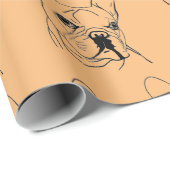 Trendy Orange French Bulldog Bull Dog Geschenkpapier (Rolleneckpunkt)