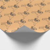 Trendy Orange Hipster Masculine Mops Zeichnend Geschenkpapier (Ecke)