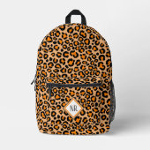 Trendy Orange Leopard Muster Cheetah Print Women Bedruckter Rucksack (Vorderseite)