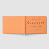 Trendy Orange Minimalistisch Script | Moderne Hoch Gästebuch (Voll)