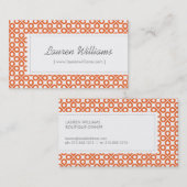 Trendy Orange Muster for Interior Designer/Salon Visitenkarte (Vorne/Hinten)