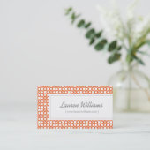 Trendy Orange Muster for Interior Designer/Salon Visitenkarte (Stehend Vorderseite)