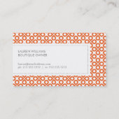 Trendy Orange Muster for Interior Designer/Salon Visitenkarte (Rückseite)