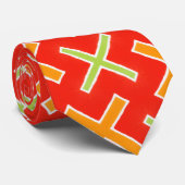 Trendy Orange Muster Krawatte (Gerollt)