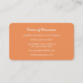 Trendy Orange Painted Stripes Monogramm und Name Visitenkarte (Rückseite)
