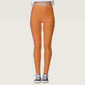 Trendy Orange Pink Geometric Triangle Pattern Nied Leggings (Vorderseite)
