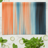 Trendy Orange Red Blue Stripes Handtuch (Gefaltet)