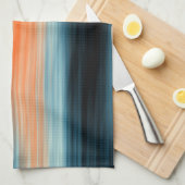 Trendy Orange Red Blue Stripes Handtuch (Viertel Falte)