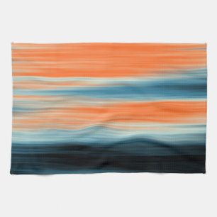 Trendy Orange Red Blue Stripes Handtuch