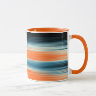 Trendy Orange Red Blue Stripes Tasse