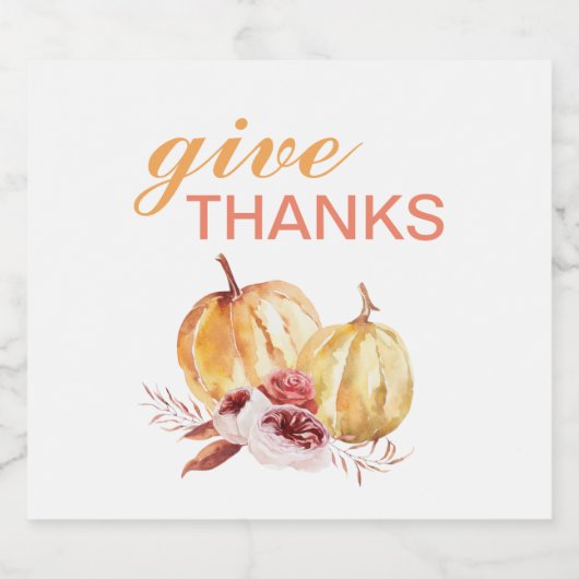 Trendy Orange & Red Give Danke & Pumpkin Bierflaschenetikett (Einzelnes Label)