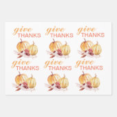 Trendy Orange & Red Give Danke & Pumpkin Geschenkpapier Set (Vorderseite)