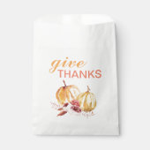 Trendy Orange & Red Give Danke & Pumpkin Geschenktütchen (Vorderseite)