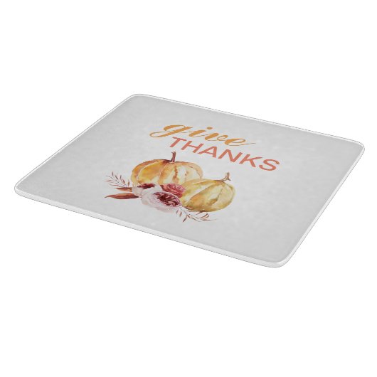 Trendy Orange & Red Give Danke & Pumpkin Schneidebrett (Ecke)