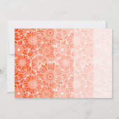 Trendy Orange Streifen Blumenrahmen Foto Geburtsta Einladung (Rückseite)