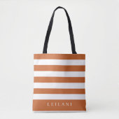 Trendy Orange Stripe Pattern Tasche (Vorderseite)