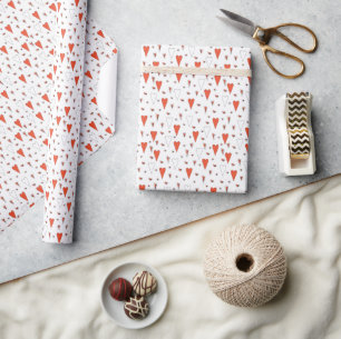 Trendy Orange und Black Niedlich Heart Pattern Geschenkpapier