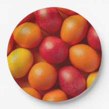 Trendy orange&yellow Easter Eggs Pattern Paper