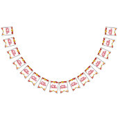 Trendy Orange & Yellow Easter Eggs Pattern Paper  Wimpelkette (Alle)