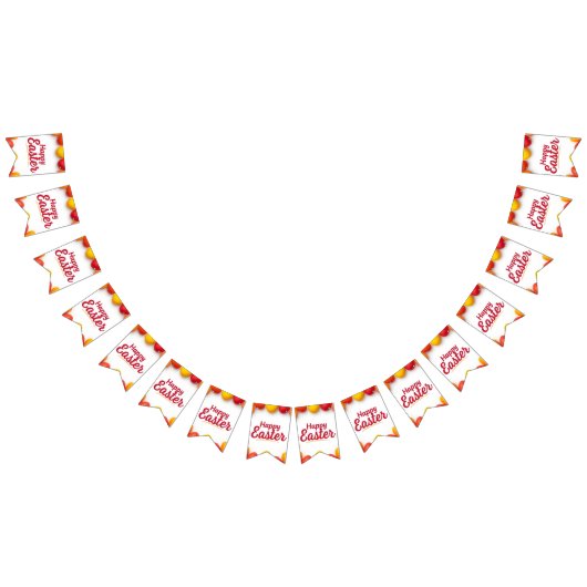 Trendy Orange & Yellow Easter Eggs Pattern Paper  Wimpelkette (Alle)