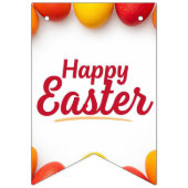 Trendy Orange & Yellow Easter Eggs Pattern Paper  Wimpelkette (Zweite Fahne)