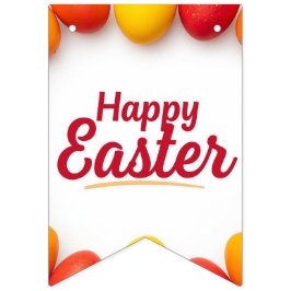 Trendy Orange & Yellow Easter Eggs Pattern Paper  Wimpelkette