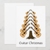 Trendy Original Music Merry Guitar Weihnachtsbaum Feiertagskarte (Vorne/Hinten)