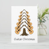 Trendy Original Music Merry Guitar Weihnachtsbaum Feiertagskarte (Stehend Vorderseite)