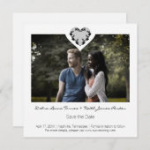 Trendy Ornamental Heart Black Lace Wedding Save The Date (Vorne/Hinten)