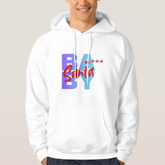 Trendy Oversized 'BA Santa' Lettering Christmas Ho Hoodie (Vorderseite)