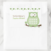 Trendy Owl (grün) Custom Book Plate Aufkleber (Tasche)