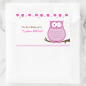 Trendy Owl (rosa) Custom Book Plate Aufkleber (Tasche)