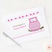 Trendy Owl (rosa) Custom Book Plate Aufkleber (Umschlag)