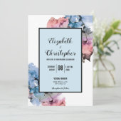 Trendy Paint Splash Navy Pink Abstrakt Moderne Einladung (Stehend Vorderseite)