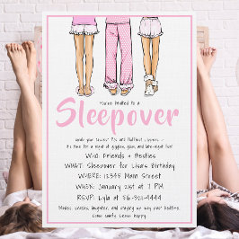 Trendy Pajama Sleepover / Girls PJ Party Einladung