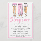 Trendy Pajama Sleepover / Girls PJ Party Einladung (Vorderseite)