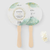 Trendy Pale Green mit goldenen Details Fächer (Vorne und Hinten)