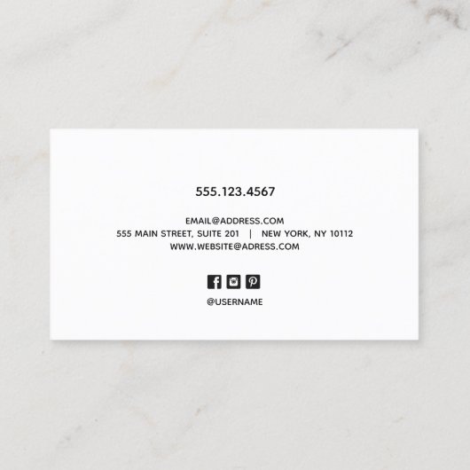 Trendy Pale Pink Glitzer Script Calligraphy Salon Visitenkarte (Rückseite)